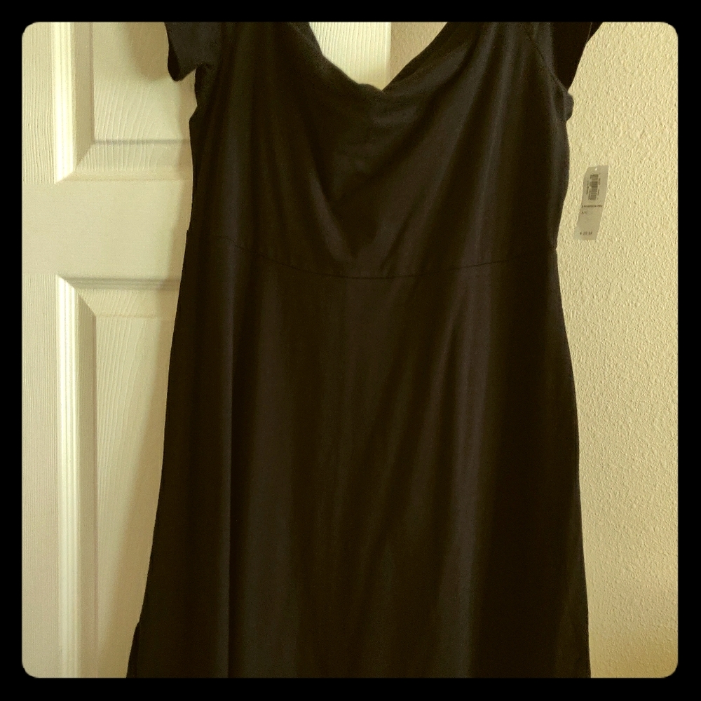 Black Old Navy fit and flare off  shoulder dress
